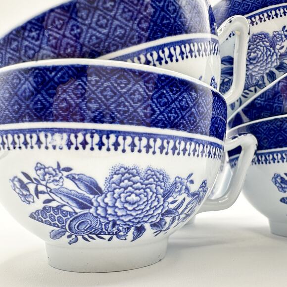 Copeland Spode Fitzhugh Blue Demitasse Cups | #Y2988 Canton Pattern (No Saucers) - Picture 2 of 12